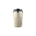 Variante beige - Mug double paroi en acier inoxydable recyclé de 400 ml Chiara