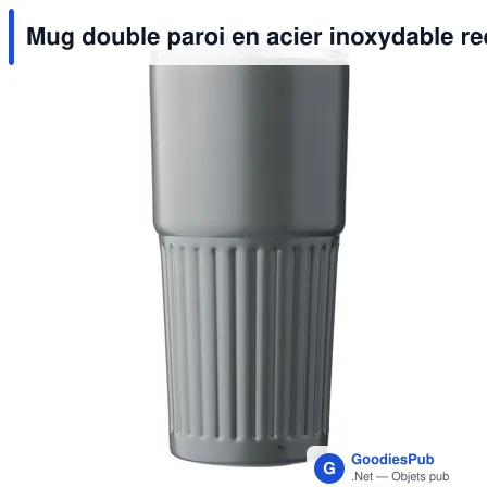 Mug double paroi en acier inoxydable recyclé de 500 ml Kael