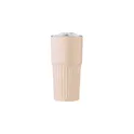Variante beige - Mug double paroi en acier inoxydable recyclé de 500 ml Kael