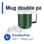 Mug double paroi personnalisable en acier inoxydable Renate avec logo - Miniature 12