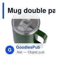 Mug double paroi personnalisable en acier inoxydable Renate avec logo - Miniature 3