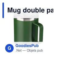 Mug double paroi personnalisable en acier inoxydable Renate avec logo - Miniature 5