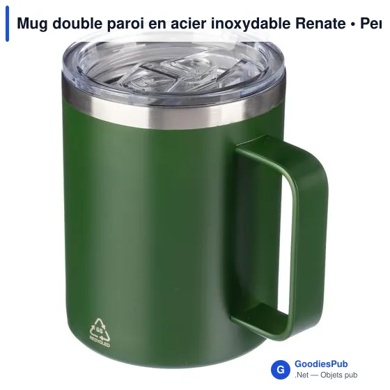 Mug double paroi personnalisable en acier inoxydable Renate avec logo - Image 5