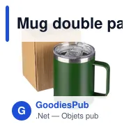 Mug double paroi personnalisable en acier inoxydable Renate avec logo - Miniature 6