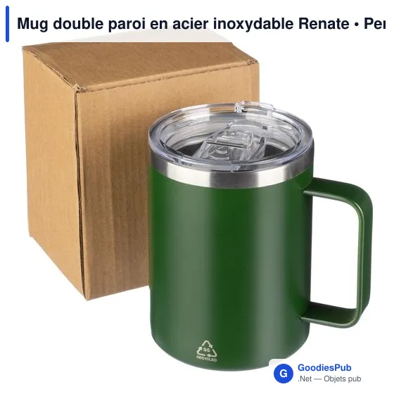Mug double paroi personnalisable en acier inoxydable Renate avec logo - Image 6