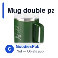 Mug double paroi personnalisable en acier inoxydable Renate avec logo - Miniature 7