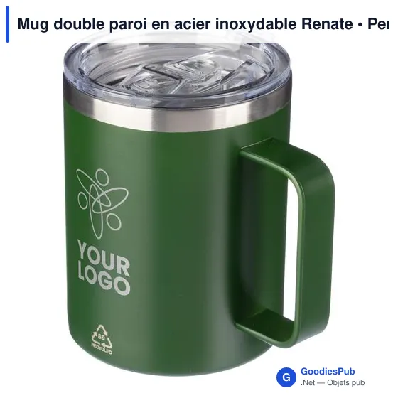 Mug double paroi personnalisable en acier inoxydable Renate avec logo - Image 7