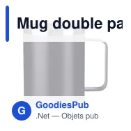 Mug double paroi personnalisable en acier inoxydable Renate avec logo - Miniature 8