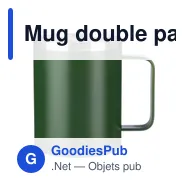 Mug double paroi personnalisable en acier inoxydable Renate avec logo - Miniature 9