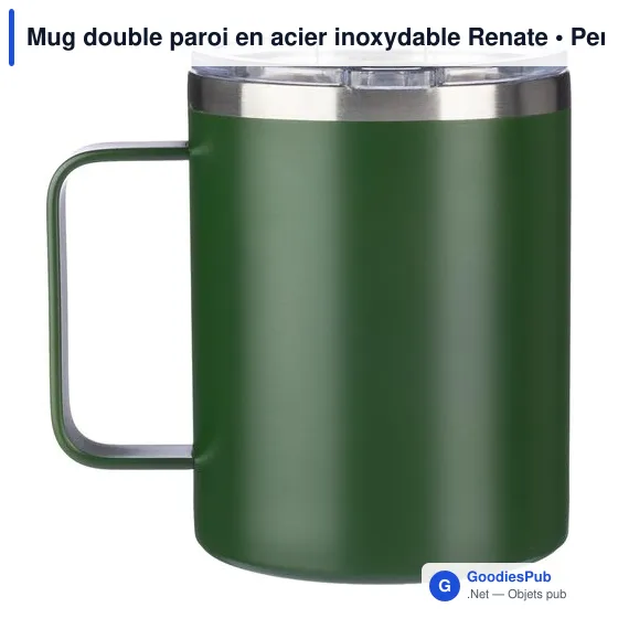 Mug double paroi personnalisable en acier inoxydable Renate avec logo - Image 10