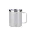 Variante blanc - Mug double paroi personnalisable en acier inoxydable Renate avec logo
