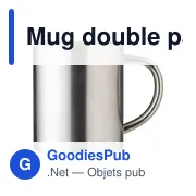 Mug double paroir en acier inoxydable Braylen - Miniature 1