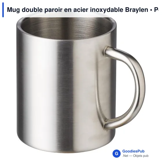 Mug double paroir en acier inoxydable Braylen - Image 2
