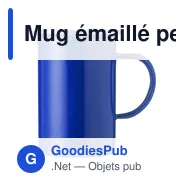 Mug émaillé personnalisable en acier inoxydable avec logo - Miniature 1