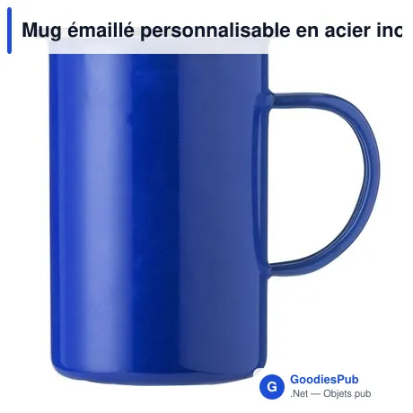 Mug émaillé personnalisable en acier inoxydable avec logo