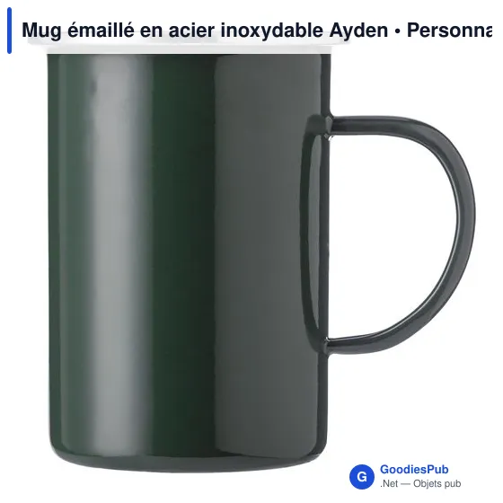 Mug émaillé personnalisable en acier inoxydable avec logo - Image 11