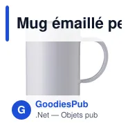 Mug émaillé personnalisable en acier inoxydable avec logo - Miniature 12