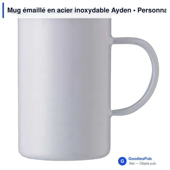 Mug émaillé personnalisable en acier inoxydable avec logo - Image 12