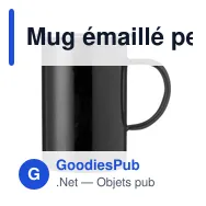 Mug émaillé personnalisable en acier inoxydable avec logo - Miniature 4
