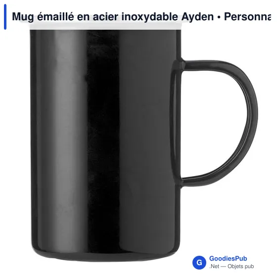 Mug émaillé personnalisable en acier inoxydable avec logo - Image 4
