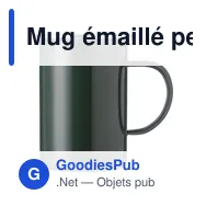 Mug émaillé personnalisable en acier inoxydable avec logo - Miniature 6