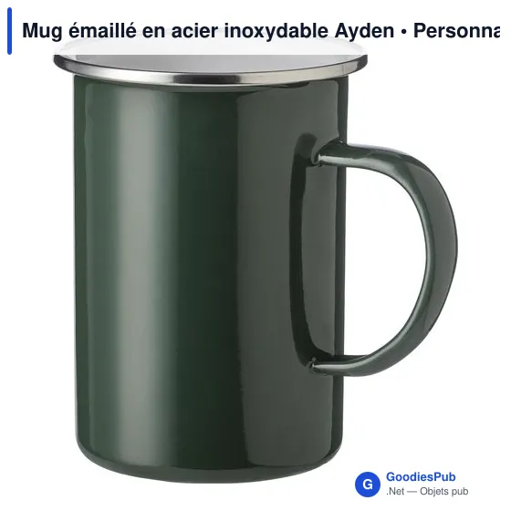 Mug émaillé personnalisable en acier inoxydable avec logo - Image 8