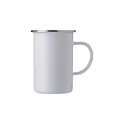 Variante blanc - Mug émaillé personnalisable en acier inoxydable avec logo