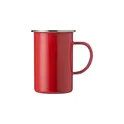 Variante rouge - Mug émaillé personnalisable en acier inoxydable avec logo