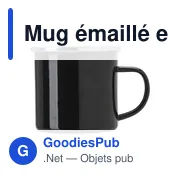 Mug émaillé en acier inoxydable personnalisable avec logo - Jamaal - Miniature 1