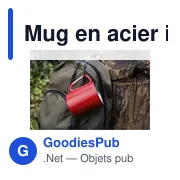 Mug en acier inoxydable personnalisable avec mousqueton - Pariavec logo - Miniature 2
