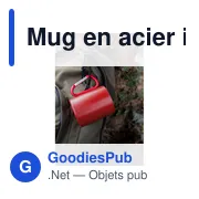 Mug en acier inoxydable personnalisable avec mousqueton - Pariavec logo - Miniature 4