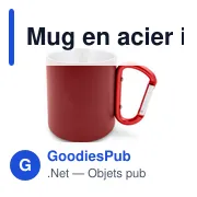Mug en acier inoxydable personnalisable avec mousqueton - Pariavec logo - Miniature 6