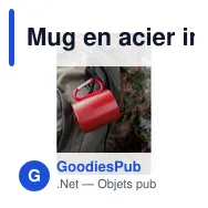 Mug en acier inoxydable personnalisable avec mousqueton - Pariavec logo - Miniature 10