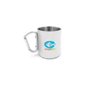 Variante blanc - Mug en acier inoxydable personnalisable avec mousqueton - Pariavec logo