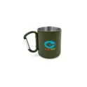 Variante vert - Mug en acier inoxydable personnalisable avec mousqueton - Pariavec logo