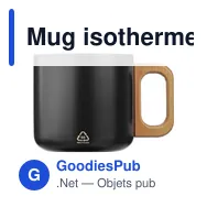 Mug isotherme personnalisable en acier inoxydable recyclé - Dwightavec logo - Miniature 1