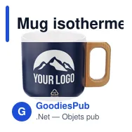 Mug isotherme personnalisable en acier inoxydable recyclé - Dwightavec logo - Miniature 2