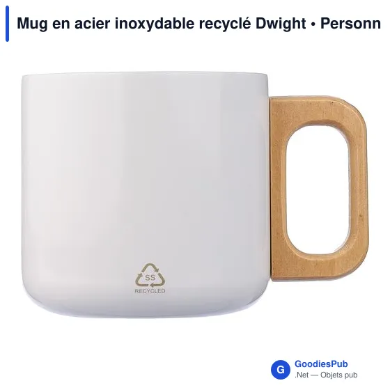 Mug isotherme personnalisable en acier inoxydable recyclé - Dwightavec logo - Image 6