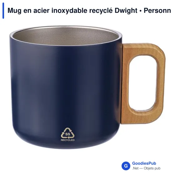 Mug isotherme personnalisable en acier inoxydable recyclé - Dwightavec logo - Image 8
