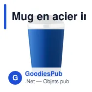 Mug en acier inoxydable Shay - Miniature 1