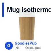 Mug isotherme personnalisable en bambou avec logo - Sabine - Miniature 1