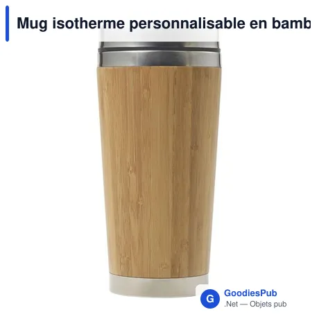 Mug isotherme personnalisable en bambou avec logo - Sabine