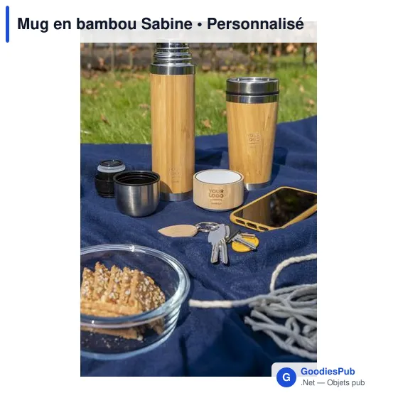 Mug isotherme personnalisable en bambou avec logo - Sabine - Image 4