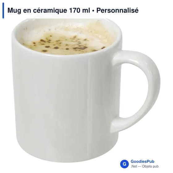 Mug en céramique personnalisable avec logo - 170 ml - Image 1