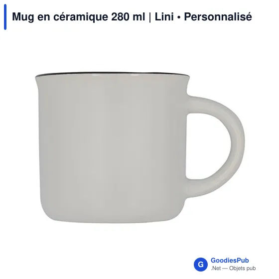 Mug en céramique personnalisable 280 ml avec logo | Lini - Image 11