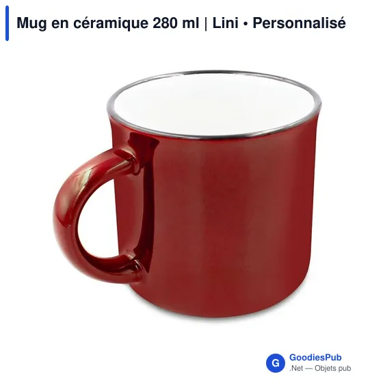 Mug en céramique personnalisable 280 ml avec logo | Lini - Image 5