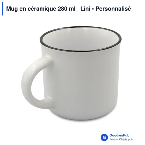 Mug en céramique personnalisable 280 ml avec logo | Lini - Image 9
