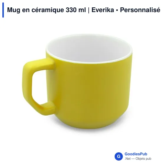 Mug en céramique personnalisable 330 ml avec logo | Everika - Image 1