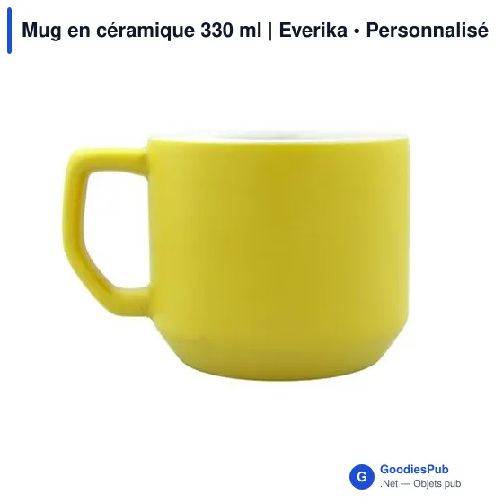 Mug en céramique personnalisable 330 ml avec logo | Everika - Image 4