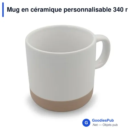Mug en céramique personnalisable 340 ml avec logo | Aato
